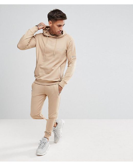 Boohoo Denim Skinny Biker Tracksuit In 