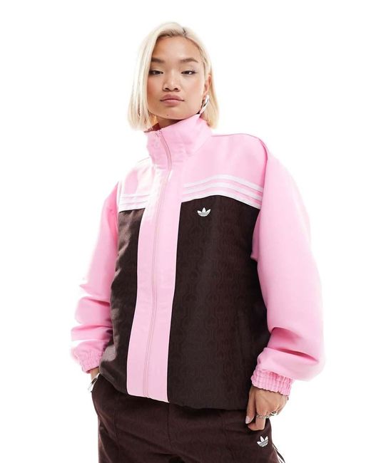 Adidas Originals Pink Oversized Monogram Track Top