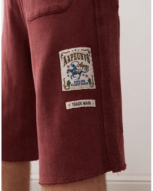 Aape By A Bathing Ape Pink Aape By A Bathing Ape Loose Fit Heavyweight Knitted Shorts for men