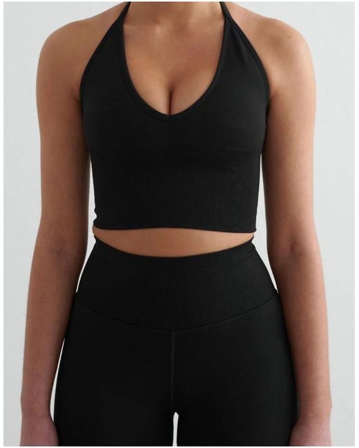 Aim'n Black Shape Seamless Cross Back Bralette