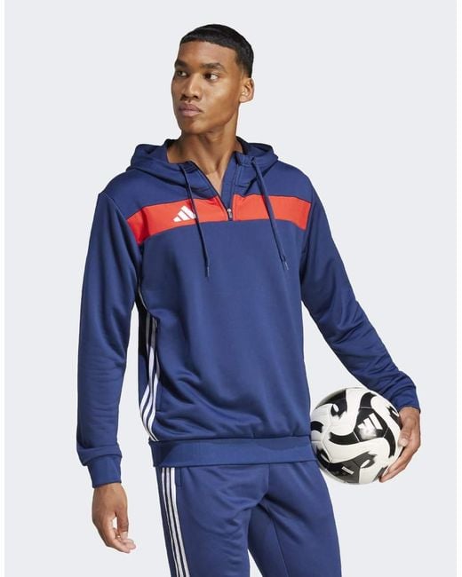 Adidas Originals Blue Adidas Football Tiro 25 Essentials Sweat Hoodie for men