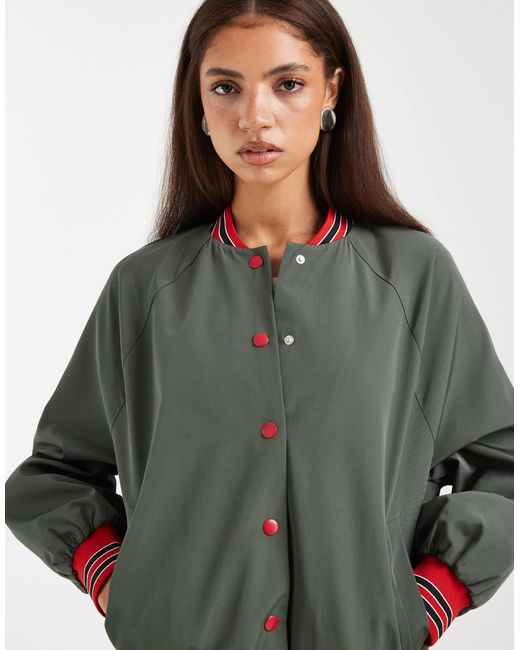 ASOS Green Varsity Bomber Jacket