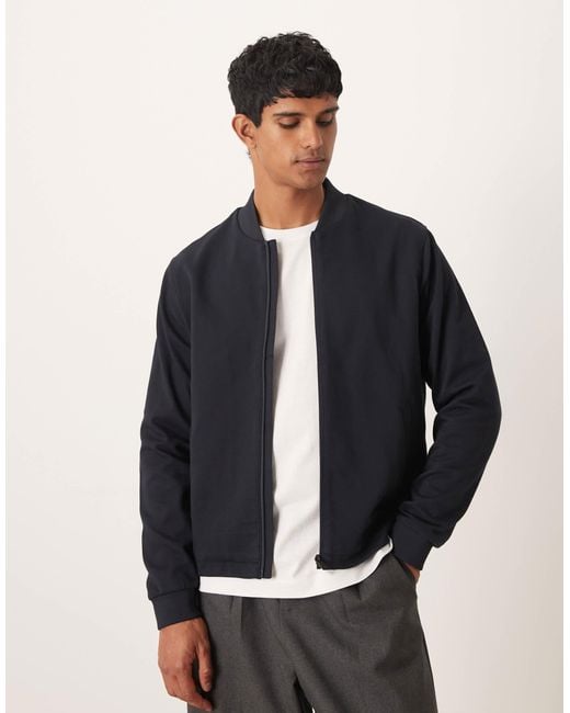 Mango Blue Bomber Jacket for men