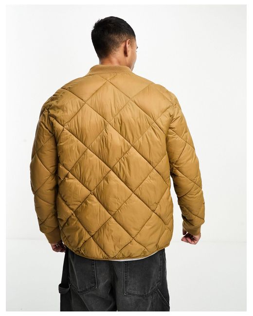 Calvin Klein Quilted Reversible Bomber Jacket in Natural for Men Lyst