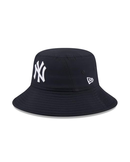 KTZ Blue Ny Yankees Logo Bucket Hat With Contrast Stitching
