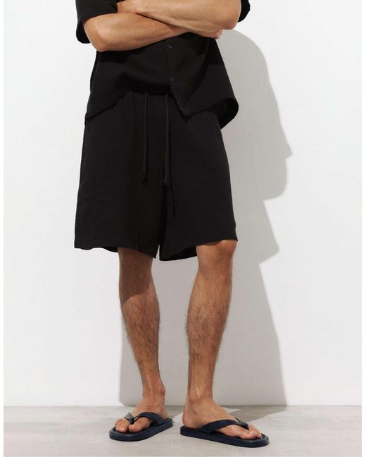 Bermuda molletonné Pull&Bear pour homme en coloris Black
