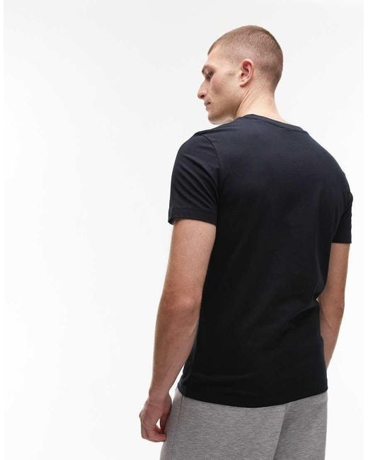 Camiseta Con Cuello De Pico De Mango de hombre de color Black