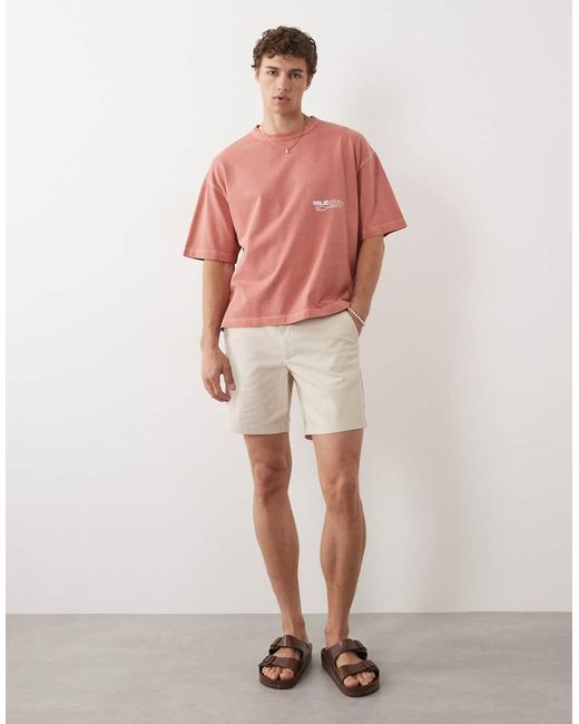 ASOS Red Slim Fit Chino Shorts for men