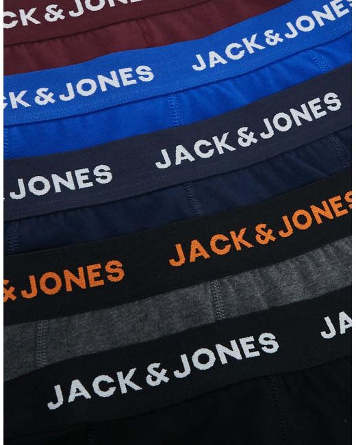 Jack & Jones Blue 5 Pack Trunks for men