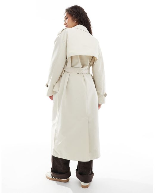 Vero Moda White Longline Belted Trench Coat