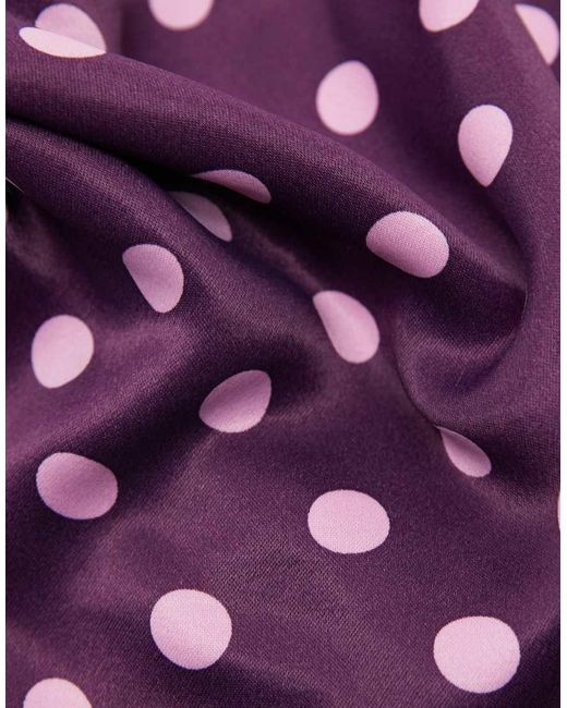 Reclaimed Vintage Multicolor Polka Dot Satin Head Scarf