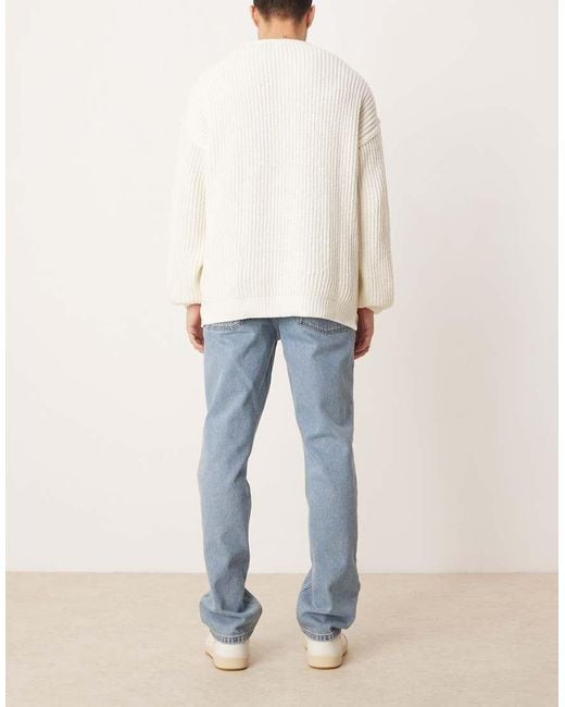 Vaqueros Azul Medio Lavados De Corte Recto De ASOS de hombre de color Blue
