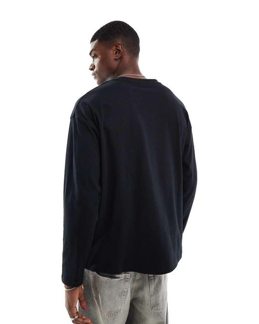 ASOS Blue Essentials Oversized Long Sleeve T-shirt for men