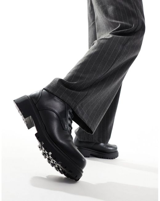 Chaussures à lacets avec semelle crantée chunky - mat London Rebel pour homme en coloris Black