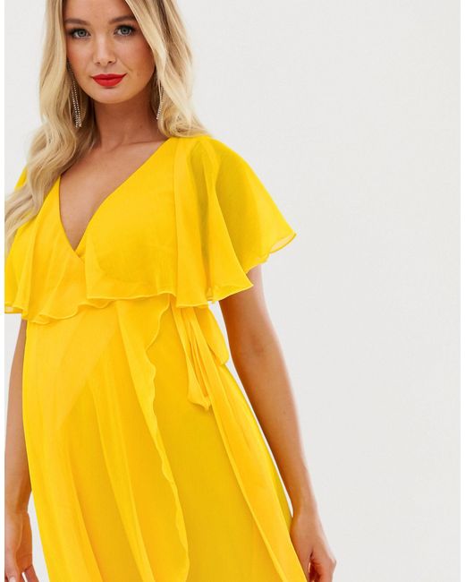 yellow bodycon maternity dress