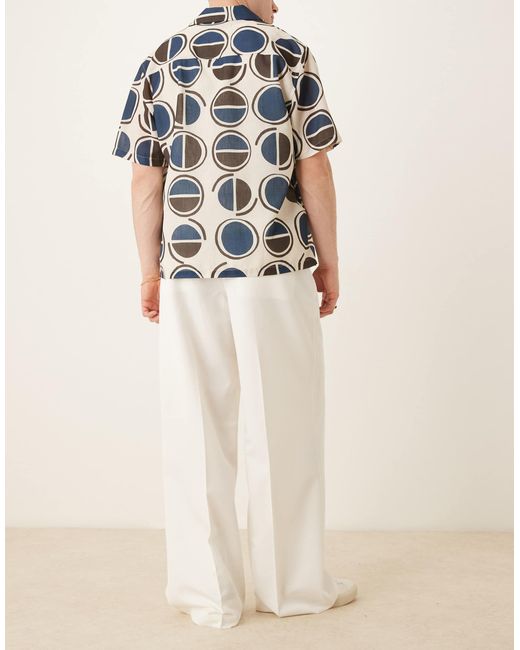 ASOS – elegante, locker sitzende hose in Natural für Herren