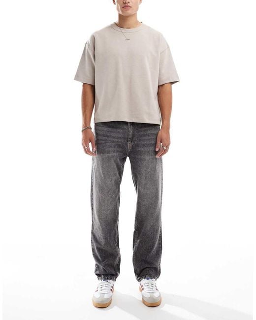 Bershka Gray Straight Vintage Jean for men