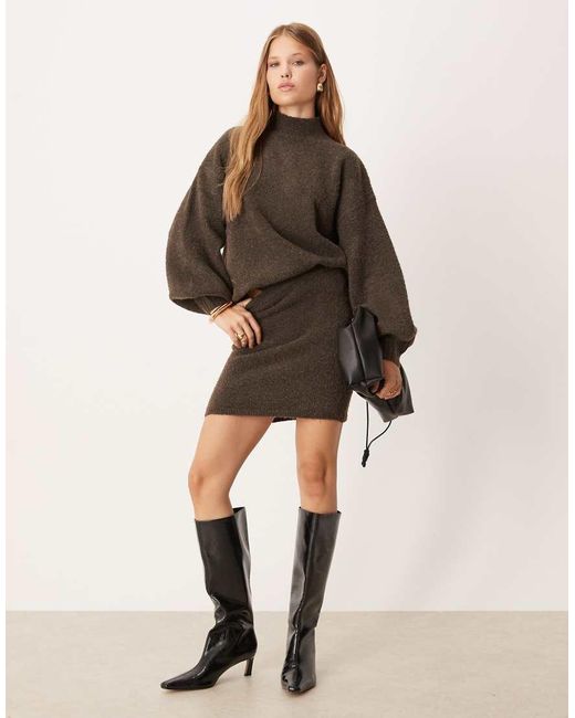 Pretty Lavish Brown Camille Knit Mini Skirt Co-ord