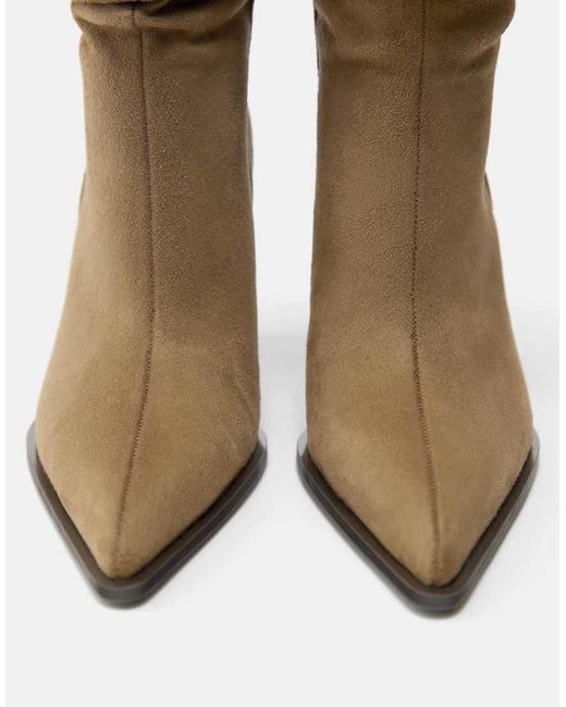 Pull&Bear Brown Slouchy Heeled Boots