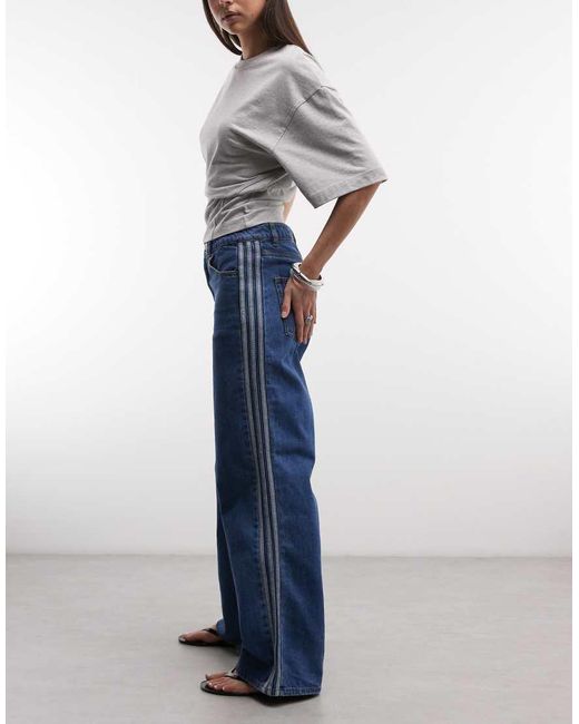 Adidas Originals Blue Firebird Denim Track Pants