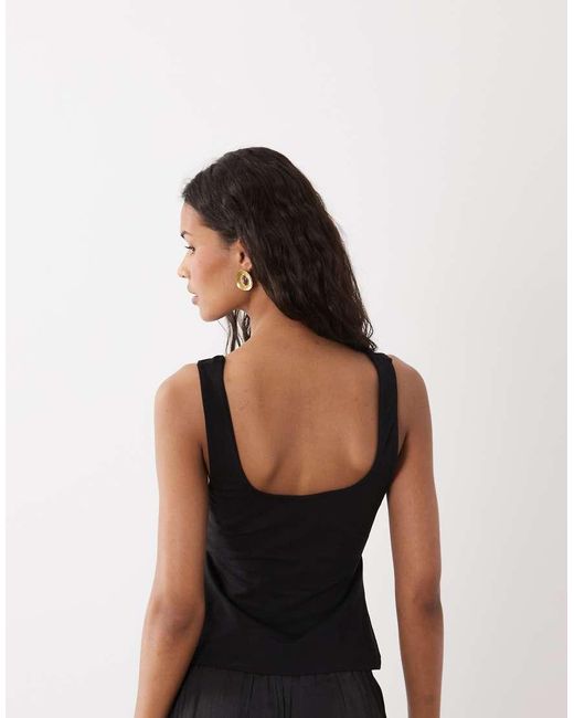 ASOS Black Cut Out Detail Scoop Neck And Back Tank Top