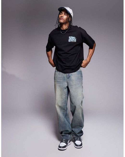 Camiseta Negra Con Logo Estampado En La Espalda Balaric De Faded Store de hombre de color Blue