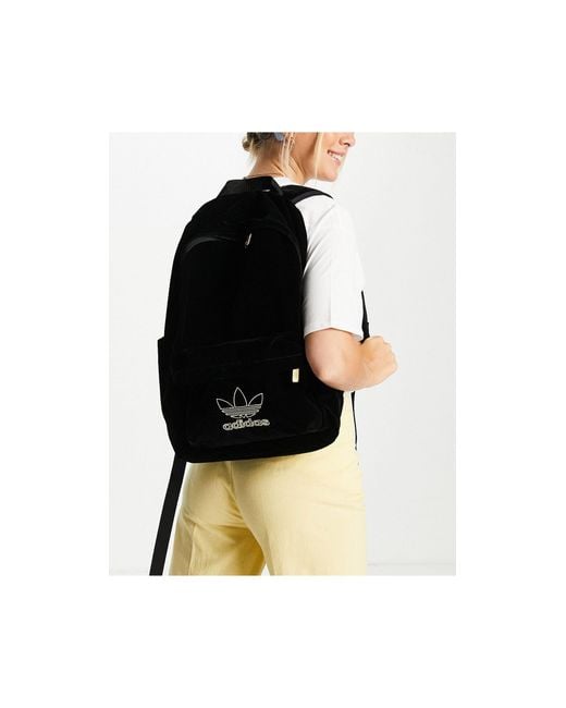 Adidas Originals Black Adicolor Velvet Backpack