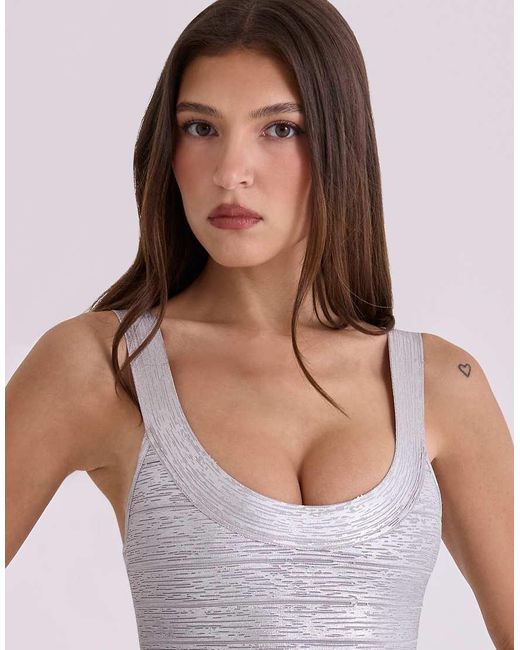 House Of Cb Purple The Og Bandage Maxi Dress