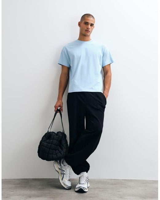 4505 Blue Icon Heavyweight Cotton Shrunken Boxy Fit T-shirt With Quick Dry Finish for men