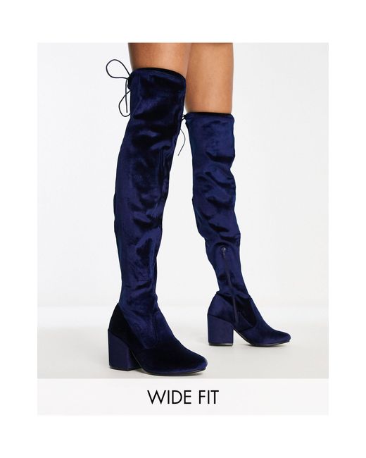 Simply Be Blue Cheri Over-the-knee Boots