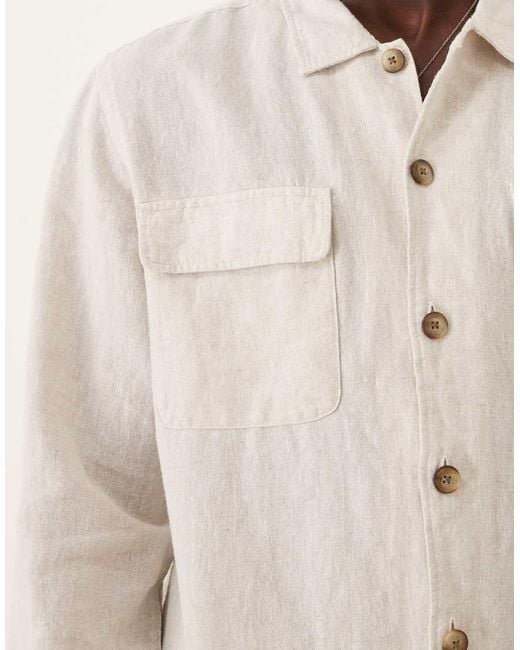 SELECTED Natural Linen Overshirt for men