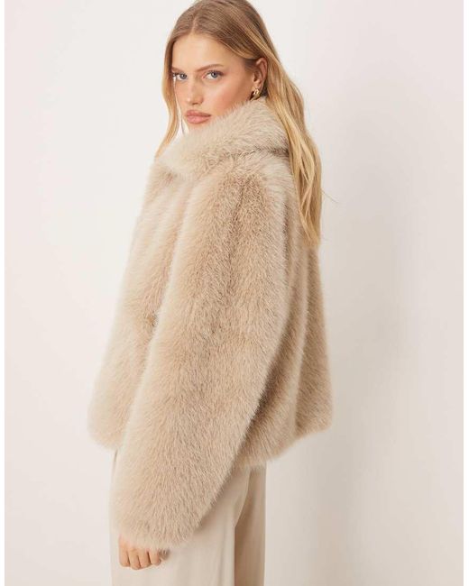 Gina Tricot Natural Faux Fur Jacket