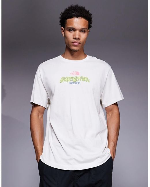 The North Face White Essential Expedition Back Print Tee for men