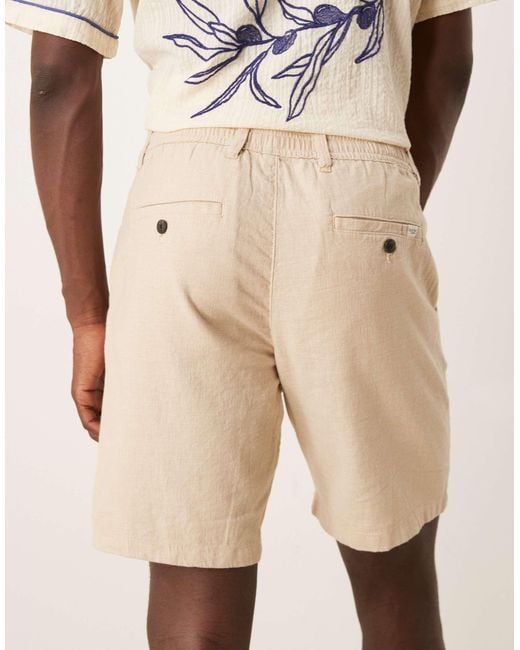 SELECTED Natural Linen Blend Shorts for men