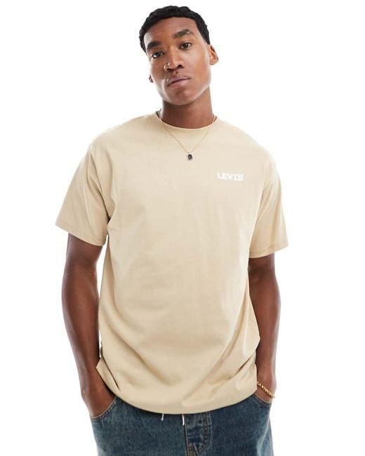 Levi's Natural T-shirt With Strawberry Logo Back Print for men