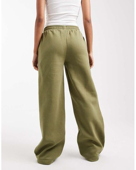 ASOS Green Wide Leg Brushback Jogger