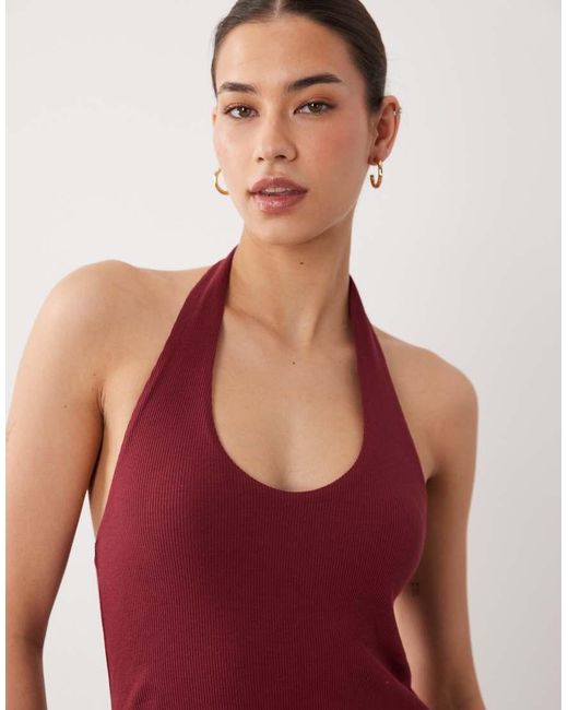 ASOS Red Bubble Hem Midi Dress