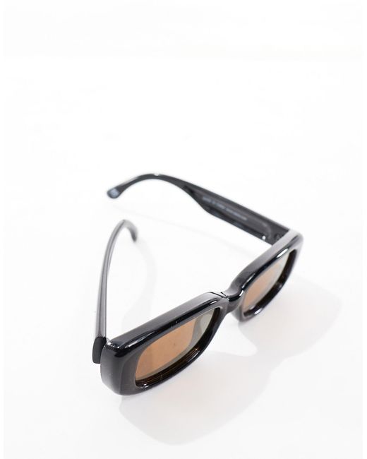 ASOS Black Mid Square Sunglasses