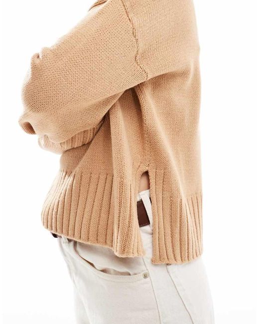 Brave Soul White Crew Neck Jumper With Side Split