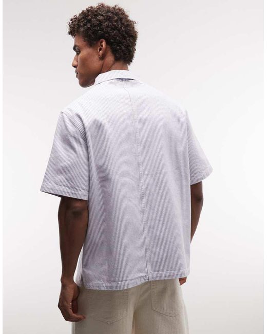 Stan Ray White Stripe Short Sleeve Shirt for men
