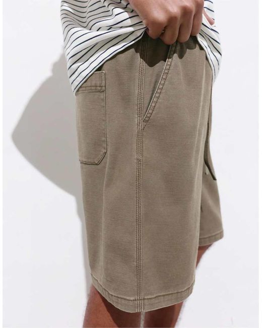 Pull&Bear White Bermuda Shorts With Elastic Waistband for men