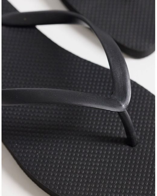 SEQWL Wide Fit Black Square Toe Flip Flip