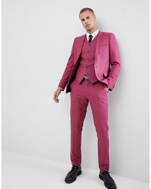 pink skinny suit