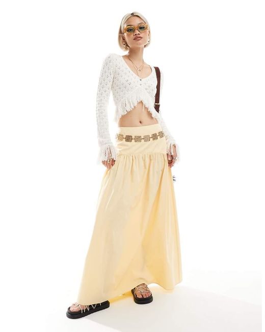 ASOS Natural Drop Waist Maxi Skirt