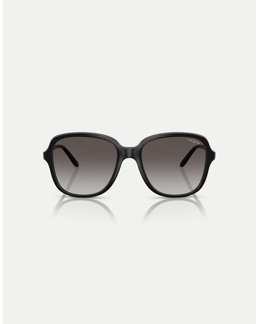 Occhiali Da Sole Squadrati Neri Con Lenti Grigie di Vogue in Black