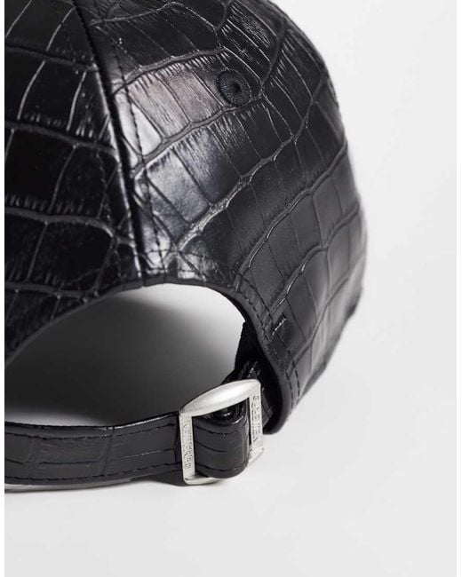 KTZ Black Ny Yankees Logo 9Forty Pu Croc Print Tonal Cap