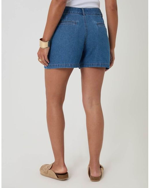 Threadbare Blue Denim Tailored Shorts