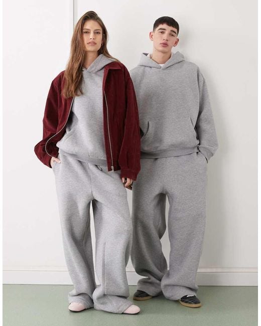 Reclaimed Vintage Gray Unisex Heavyweight Boxy Hoodie Co-ord