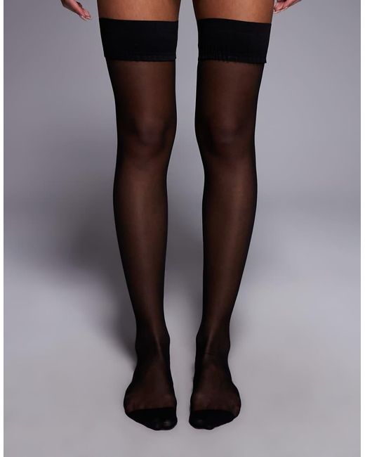 Ann Summers Brown Plain Top Seamed Hold Up