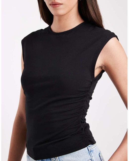 ONLY Blue Ruched Sleeveless Top